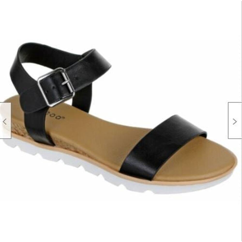 New BAMBOO Hotspot Footbed Utility Sandal - Black - Size 8 NIB - See Photos
